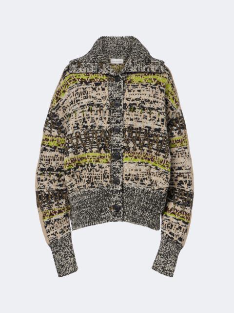 Dries Van Noten Oversized wool and cashmere jacquard cardigan