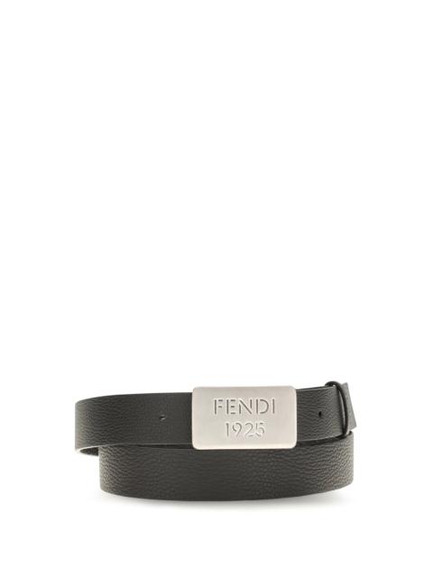 FENDI Fendi Cuoio Romano Leather Belt — Black