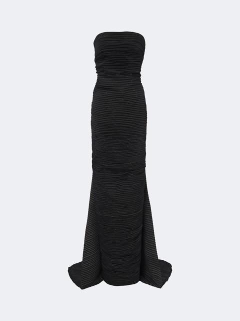 MARMAR HALIM Pleated satin bustier gown
