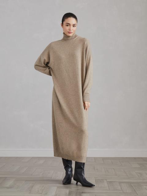 Cashmere knit dress with monili