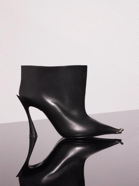 MUGLER black leather piercing fang 95 ankle boots