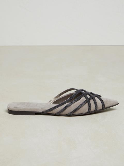 Brunello Cucinelli Precious Net flats in suede