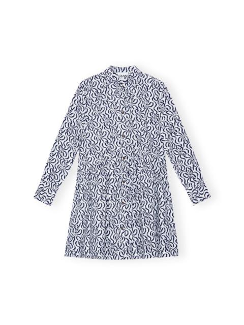 PRINTED COTTON POPLIN MINI SHIRT DRESS