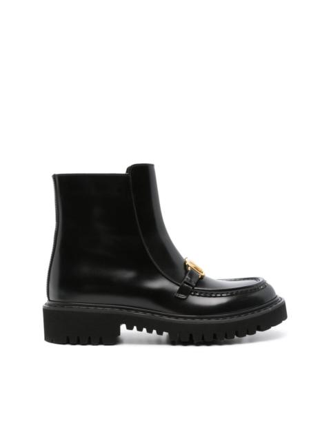 Valentino VLogo leather flat boots