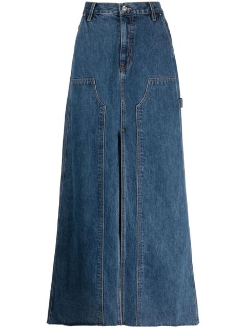 SLVRLAKE high-waist denim long skirt