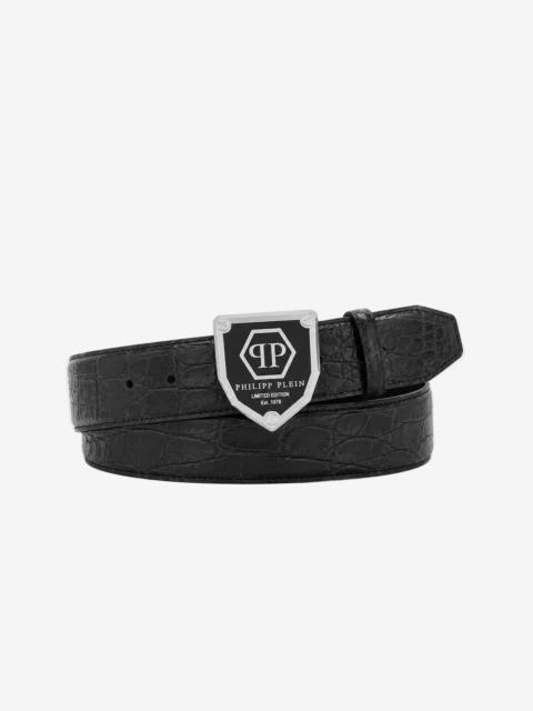 PHILIPP PLEIN leather belt cocco hexagon