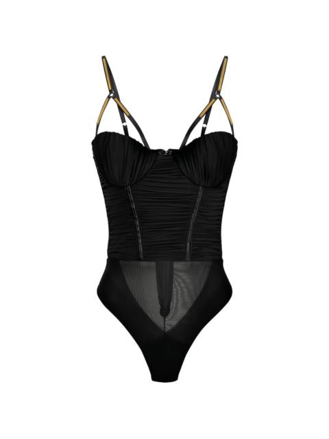 ELISABETTA FRANCHI embellished-strap bodysuit