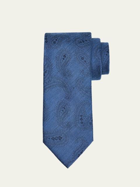 Brioni Men's Silk and Wool Paisley Jacquard Tie