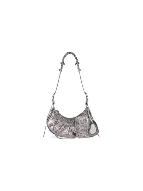 Women's Le Cagole Xs Shoulder Bag Metallized in Silver