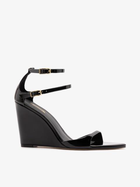 Larroudé Luma Sandal Black Patent Leather