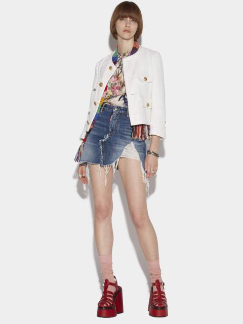 DSQUARED2 FRINGED MINI SKIRT