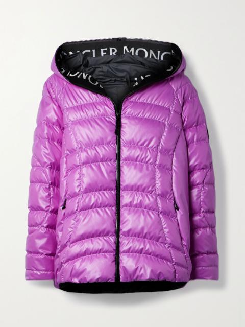 Moncler Narlay hooded quilted ripstop down jacket Purple