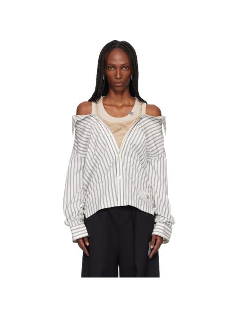 Maison MIHARAYASUHIRO Off-White & Beige Triple Layered Stripe Shirt