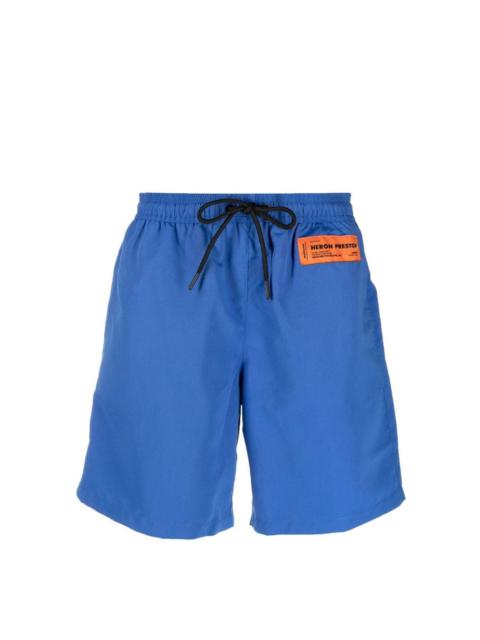 Heron Preston logo-patch drawstring swim shorts