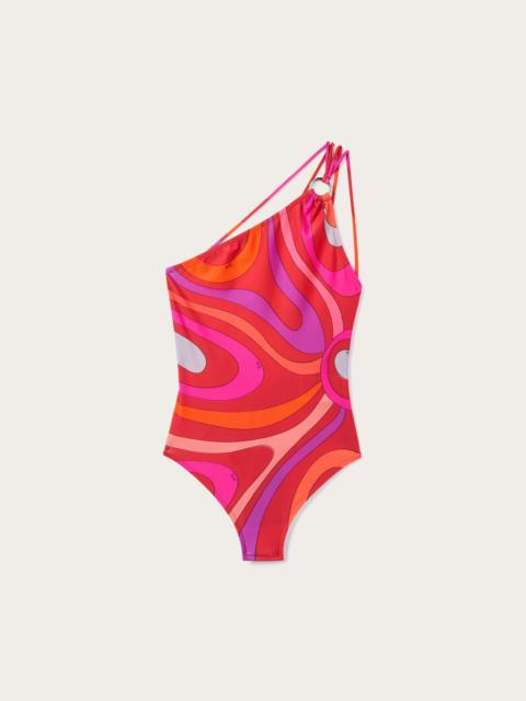 PUCCI MARMO PRINT ASYMMETRICAL SWIMSUIT