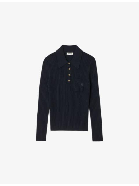 Sandro Long-Sleeved Polo-Collar Knitted Jumper