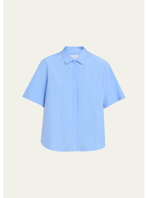 Lafayette 148 New York Pleated Cotton Shirt