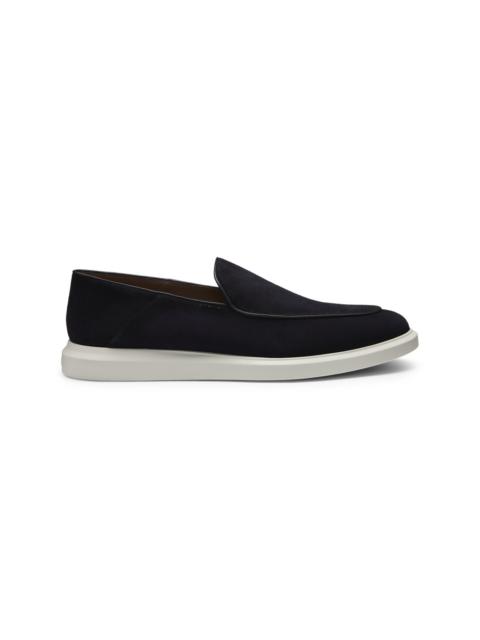 BOSS SUEDE LOAFERS WITH LOGO DETAILS
