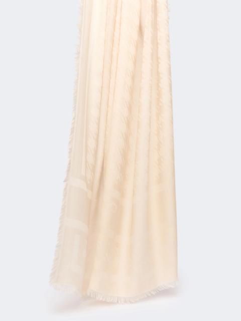 WEEKEND Max Mara LAMA Jacquard shawl in modal, viscose and wool - BEIGE