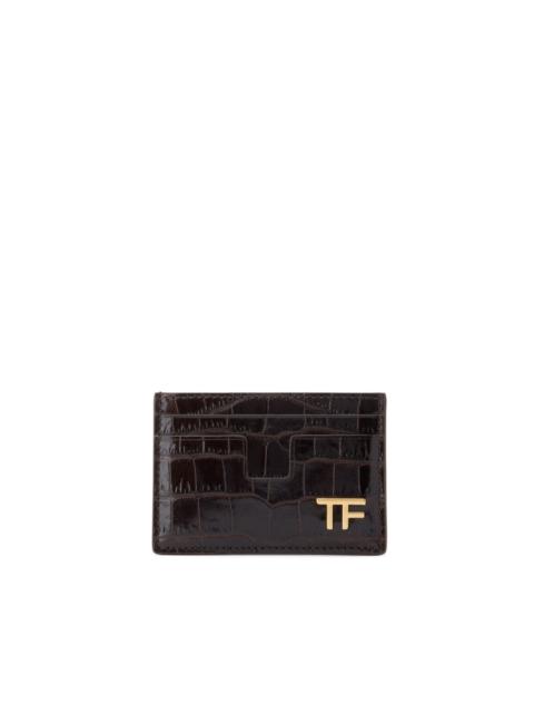 TOM FORD logo-plaque crocodile-effect cardholder