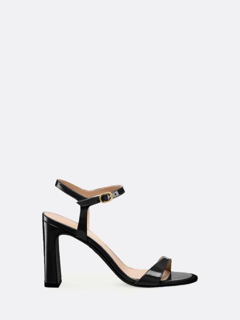 Stuart Weitzman Babette Patent Leather Ankle-Strap Sandals