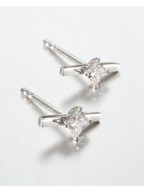 JENNY BIRD 14K Princess Cut Diamond Bar Stud Earrings