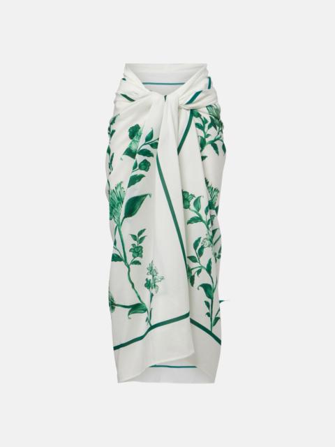 Agua by Agua Bendita Lavanda floral cotton and silk beach cover-up