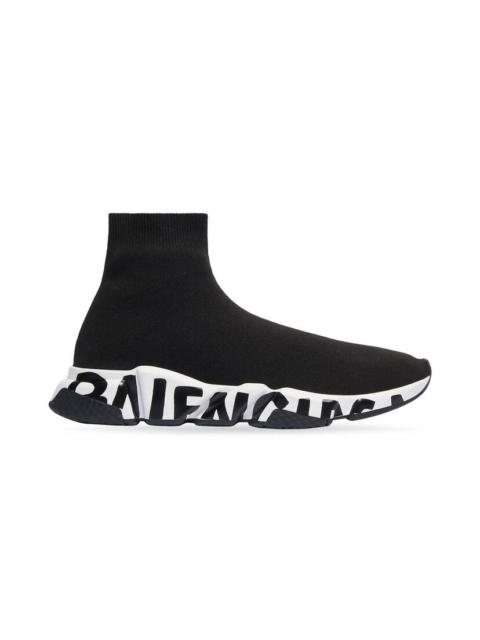 BALENCIAGA Men's Speed Graffiti Sneaker in Black/white | REVERSIBLE