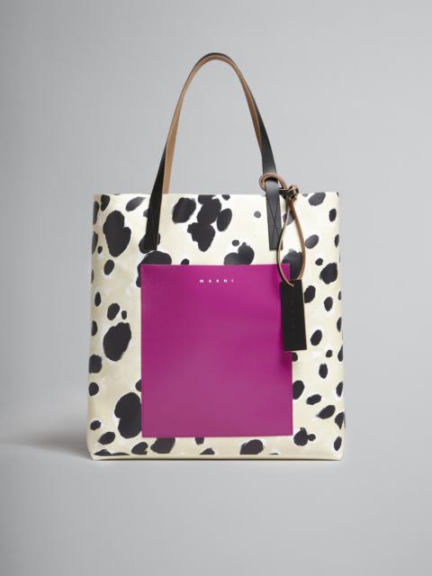 Marni LARGE WHITE POP DOTS PRINT SHOPPING BAG