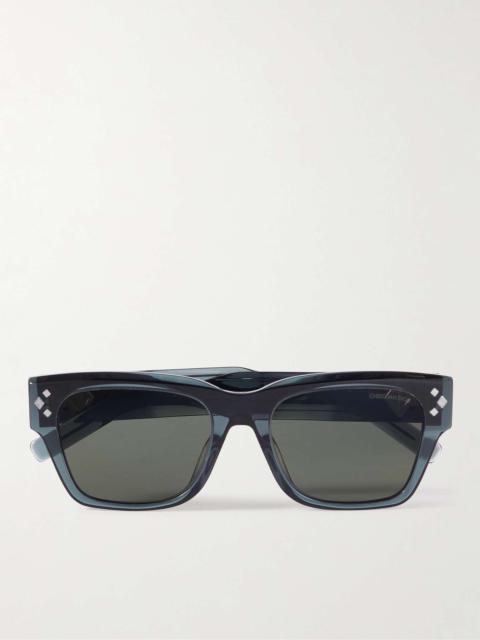 CD Diamond S2I D-Frame Tortoiseshell Acetate and Silver-Tone Sunglasses