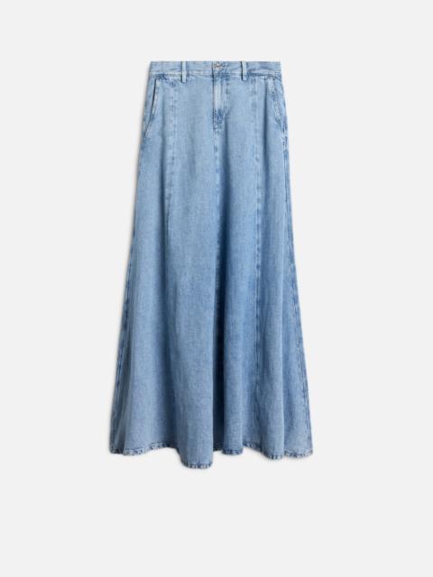7 For All Mankind DRAMA SKIRT in Indigo Linen Iris