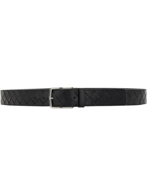 Bottega Veneta Bottega Veneta Intrecciato Weave Leather Belt Black