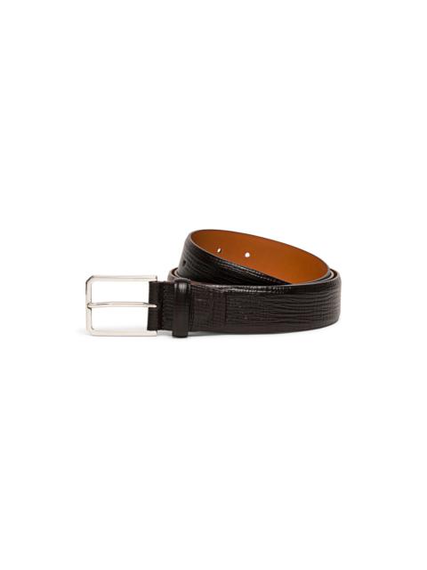 Men’s brown embossed leather adjustable belt