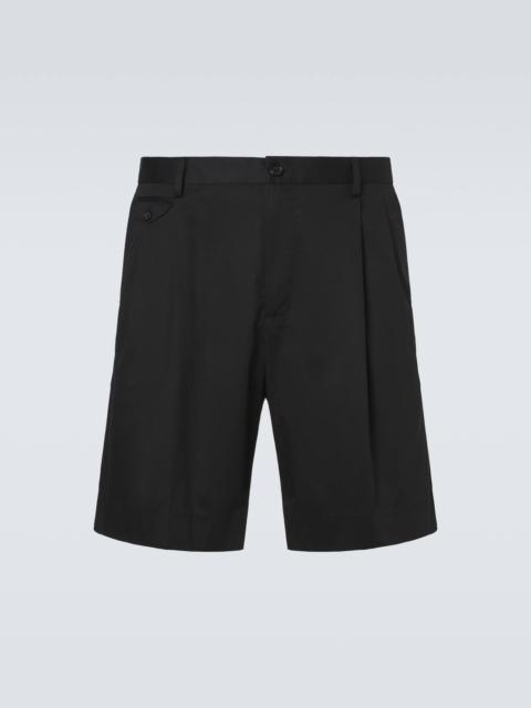 Dolce & Gabbana Pleated cotton-blend Bermuda shorts