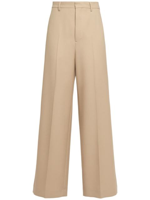 Wide wool gabardine pants