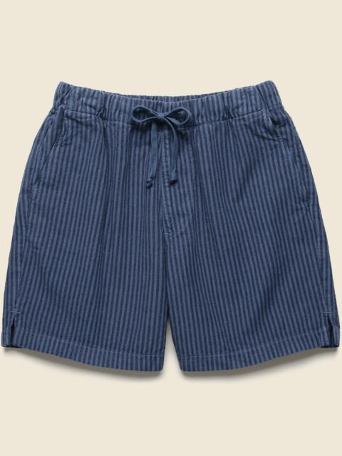 Save Khaki United 6" Hemp Stripe Easy Shorts - Blue