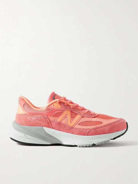 New Balance 990 V6 Leather-Trimmed Suede and Mesh Sneakers