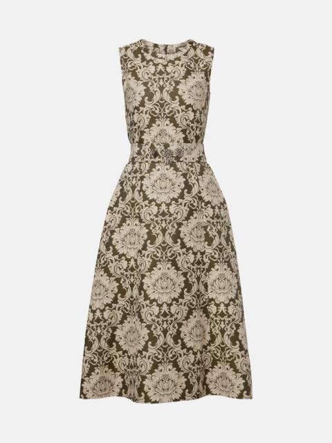'S Max Mara Embellished cotton-blend jacquard midi dress