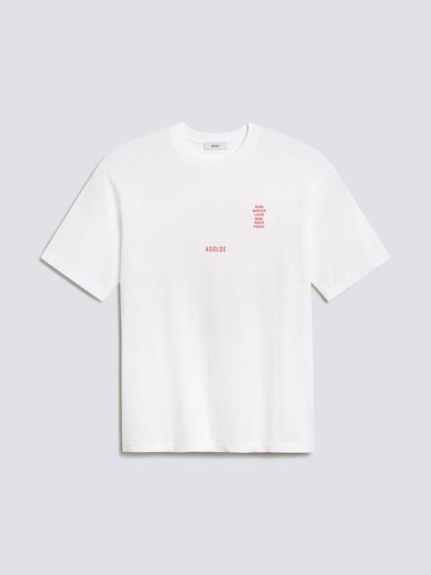 AGOLDE SHORT SLEEVE TEE RON FINLEY IN SOFT WHITE