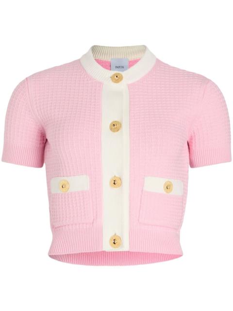 PATOU cropped waffle-knit cardigan