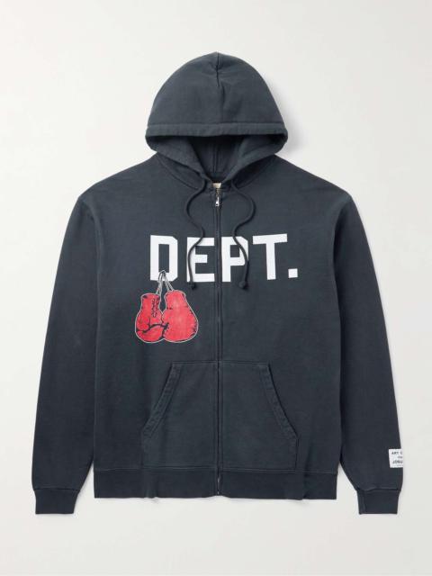 GALLERY DEPT. Appliquéd Logo-Print Cotton-Jersey Zip-Up Hoodie