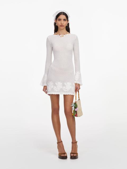 self-portrait White Open Back Knitted Mini Dress