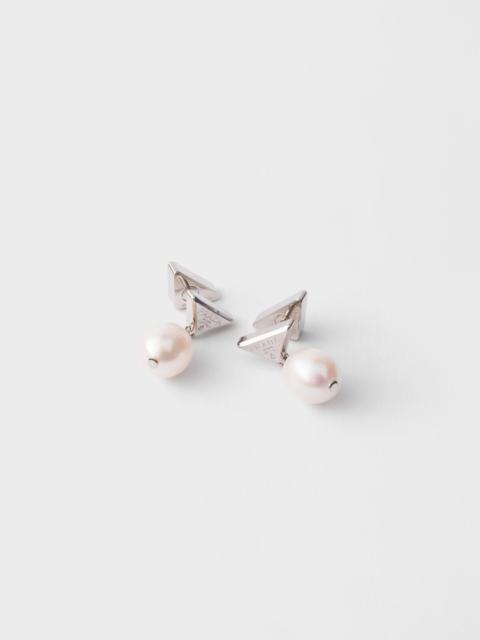 Prada Metal earrings with pearls