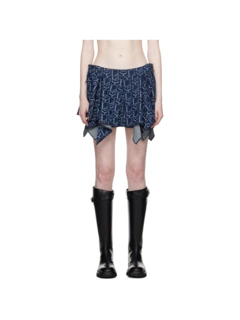 LUDOVIC DE SAINT SERNIN Indigo Ice Skating Denim Miniskirt