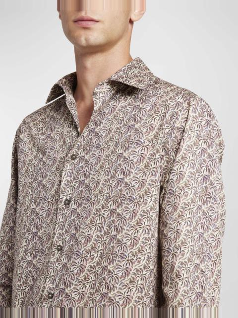 Etro Men's Palm-Print Button-Down Shirt