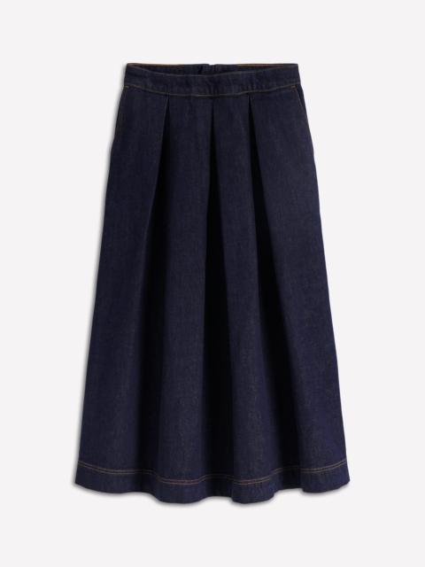 BODEN Verity Denim Midi Skirt-Indigo
