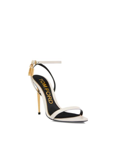 TOM FORD SHINY LEATHER PADLOCK POINTY NAKED SANDAL