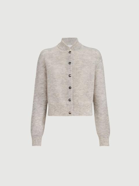 Brunello Cucinelli Sparkling mohair double-knit net cardigan