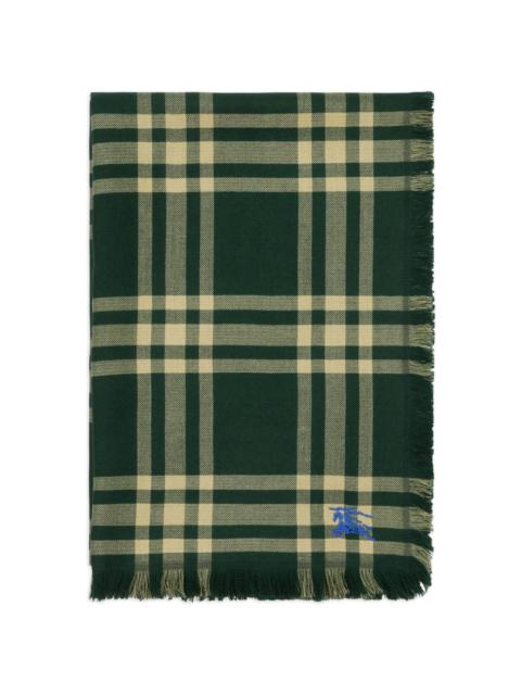 reversible check-pattern scarf