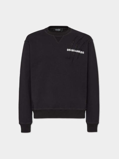 DSQUARED2 PRINTED SCRATCH COOL FIT CREWNECK SWEATSHIRT